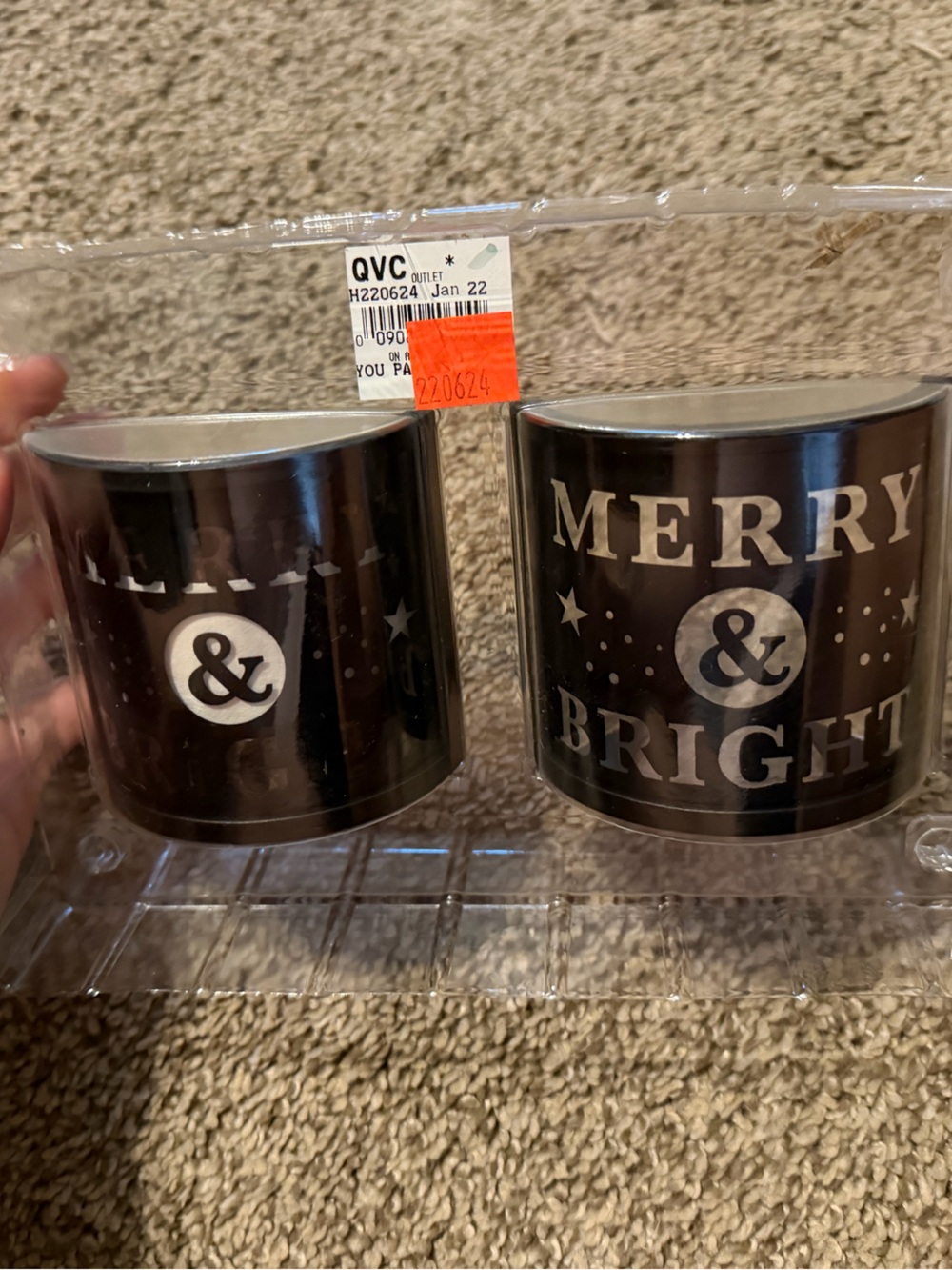 QVC Black "Merry & Bright" Decorative plug in Set with Silver Accents